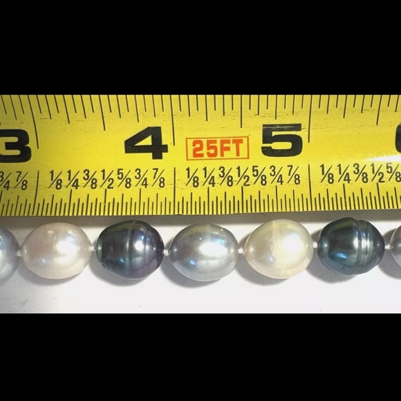 10-9mm South Sea & Tahitian Pearl Bracelet Multicolor 8” 14K Yellow Gold - Picture 9 of 14